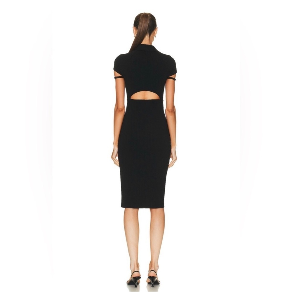 Helmut Lang + Revolve black back cut out dress medium m midi - Picture 2 of 8